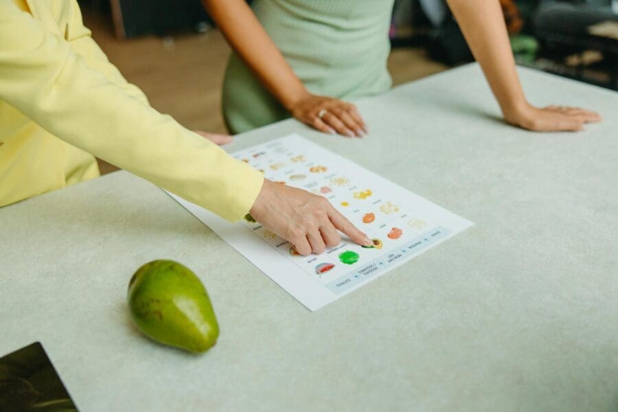 dietitian vs nutritionist looking at food chart